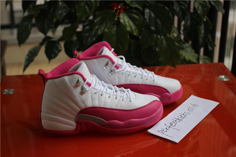 AUTHENTIC AIR JORDAN 12 GS WHITE DYNAMIC PINK 100% Nike Pair .PK EXCLUSIVE